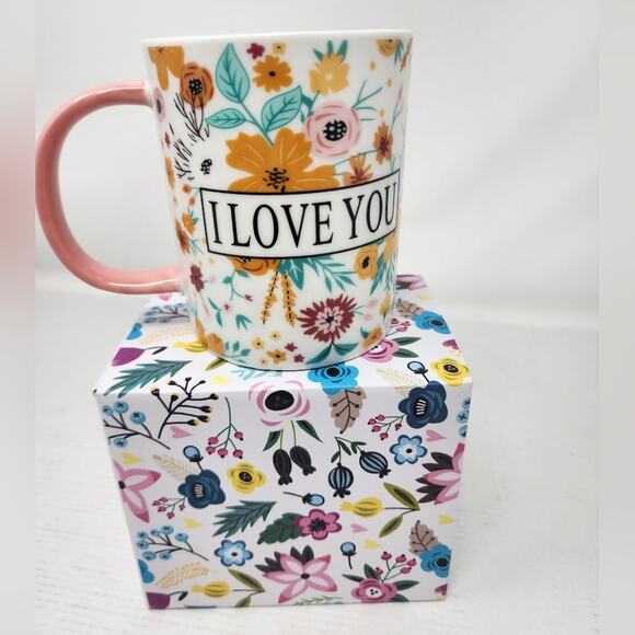 Mom Coffee Cup  Ceramic Gift Mother's Day Birthday Floral Gift New in Box - Picture 2 of 7
